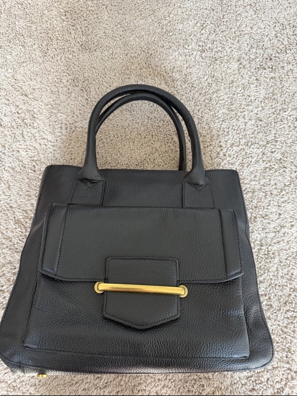 Miriade Black Leather Top-Handle Women's Satchel